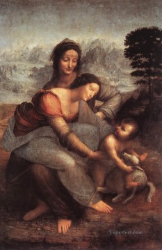  Virgen Pintura al %C3%B3leo - La Virgen y el Niño con Santa Ana Leonardo da Vinci